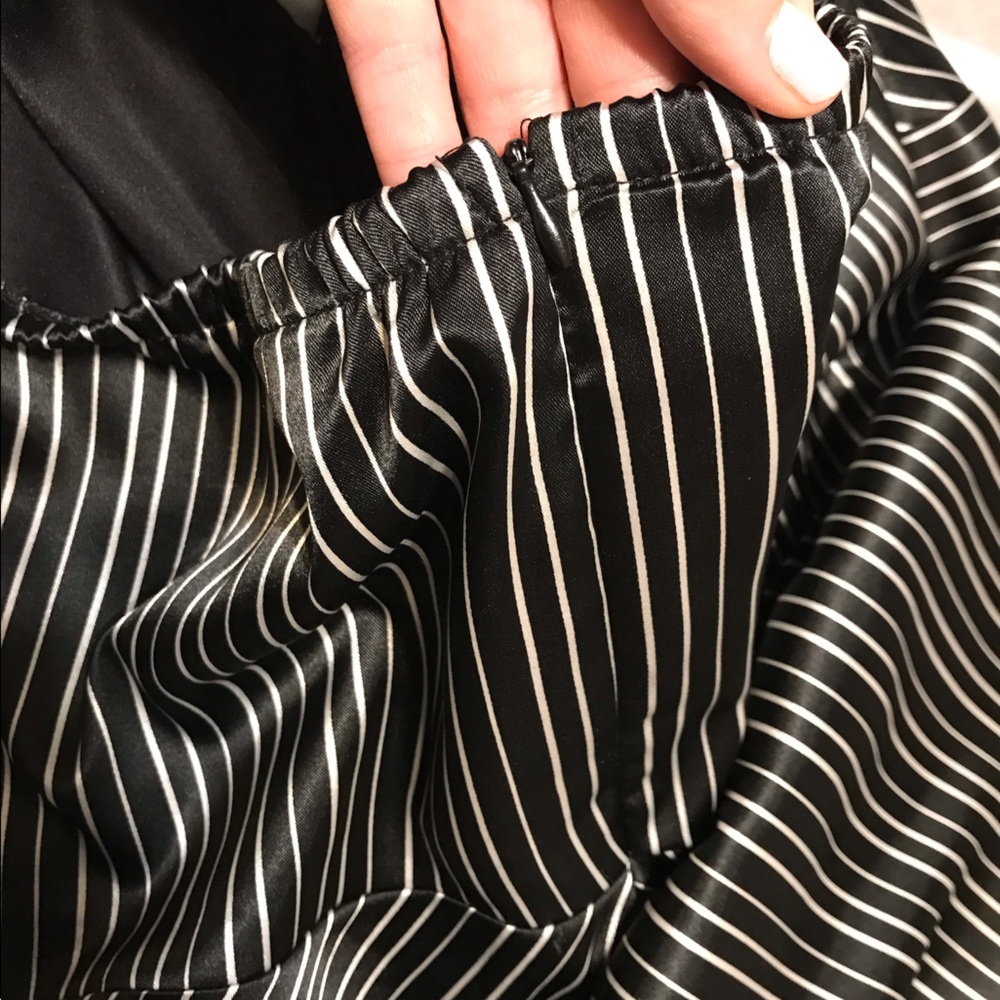 Black & silver stripe satin halter dress - Picture 7 of 7